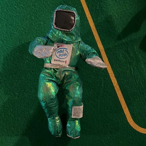 Vintage 1997 Intel Inside Green 8” Astronaut Plush